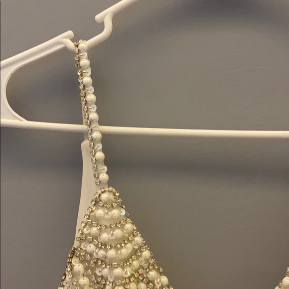 White Beaded Prom Dress - Picture 3 of 4